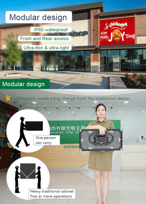 Front Service P4 P5 P6.67 P10 Outdoor LED Sign Light Thin Portable Fixed Installation Video Wall LED Display Screen